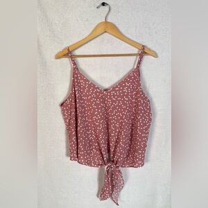 Pink Heart Print adjustable Tank Top